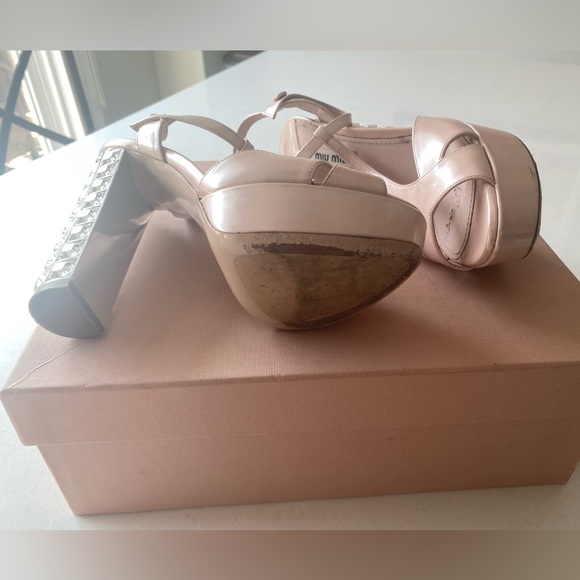 Miu Miu High Healed Sandal with Crystal Detailed Heal - Picture 5 of 7